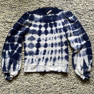 Ulla Johnson Alair puff sleeve cotton tie-dye sweatshirt.